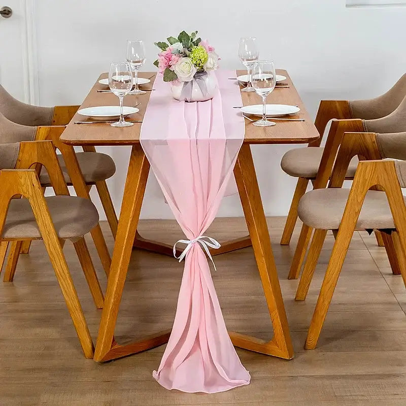 chemin de table romantique rose